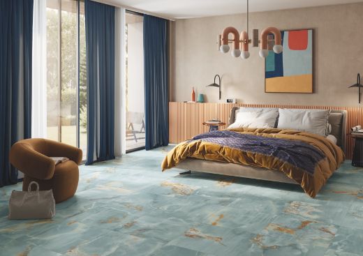 Billede af The Room Onyx Aqua Blue Gold 60x120 cm (RM - Mat)