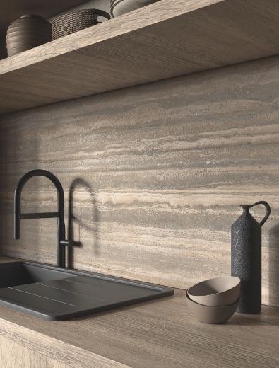 Billede af Cocoon Travertino Ocean Blue 90x90 cm (LPM - Matpoleret)