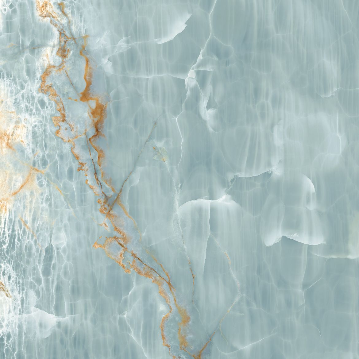 Billede af The Room Onyx Aqua Blue Gold 120x120 cm (RM - Mat)