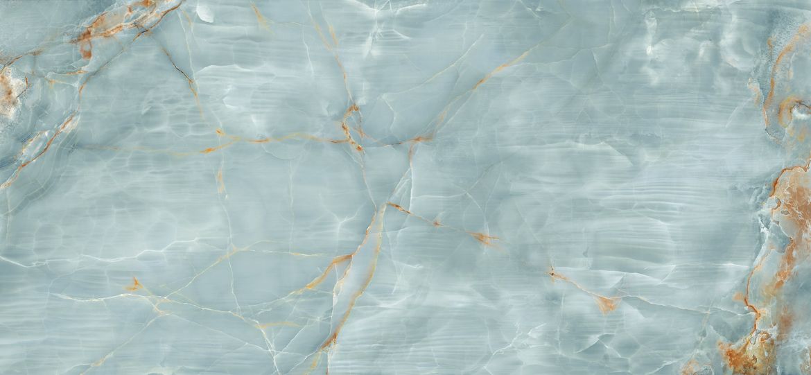 Billede af The Room Onyx Aqua Blue Gold 120x278 cm (LP - Poleret)