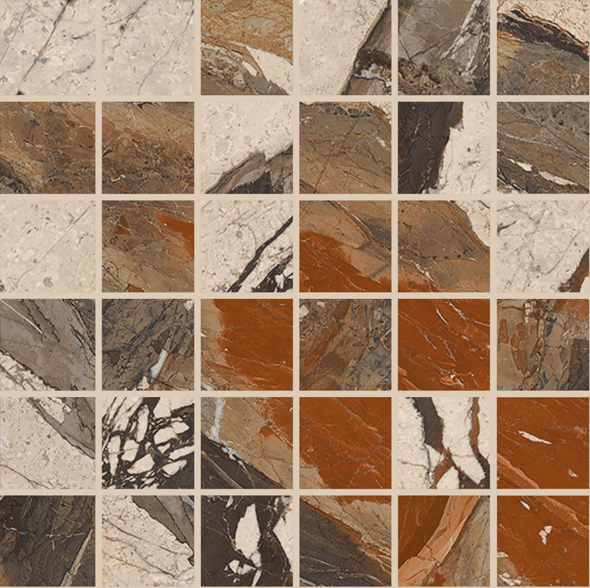 Billede af The Room Breccia Phoenix Mosaik 5x5 cm (RM - Mat)