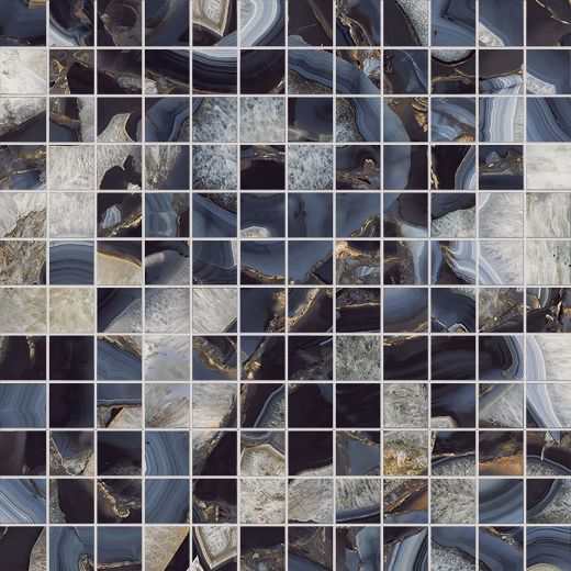 Billede af Aesthetica Agata Blu Mosaik 2,5x2,5 cm (LPM - Matpoleret)