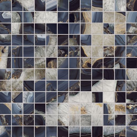 Billede af Aesthetica Agata Blu Mosaik 2,5x2,5 cm (LPM - Matpoleret)