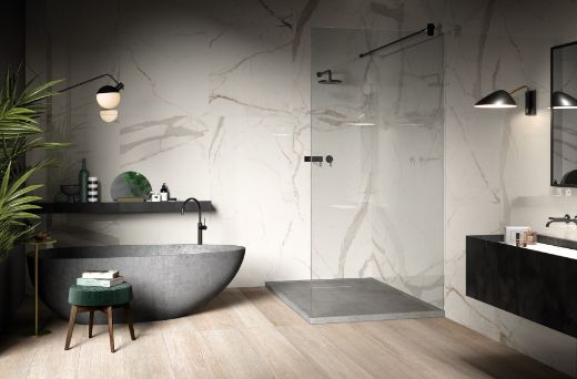 Billede af Bianco Calacatta Borghini 45x90 cm (LP - Poleret)