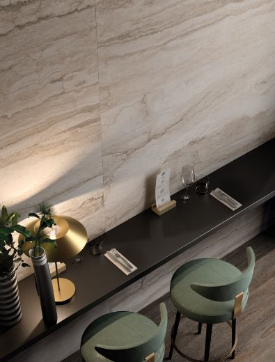 Billede af Bianco Travertino Onice 90x180 cm (LP - Poleret)