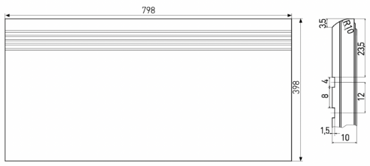 Billede af Jet Sort Trappeflise 398x798 mm