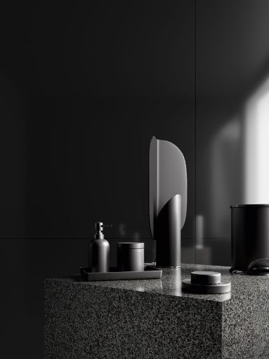 Billede af Endless Black Terrazzo 120x120 cm (LLL - Højglanspoleret)