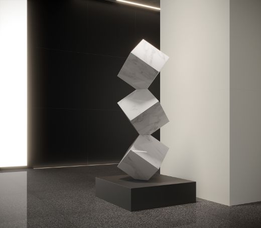 Billede af Endless Black Terrazzo 120x120 cm (LLL - Højglanspoleret)