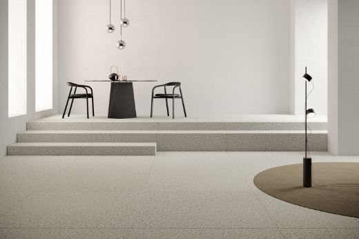 Billede af Endless White Terrazzo 120x120 cm (RM - Mat)